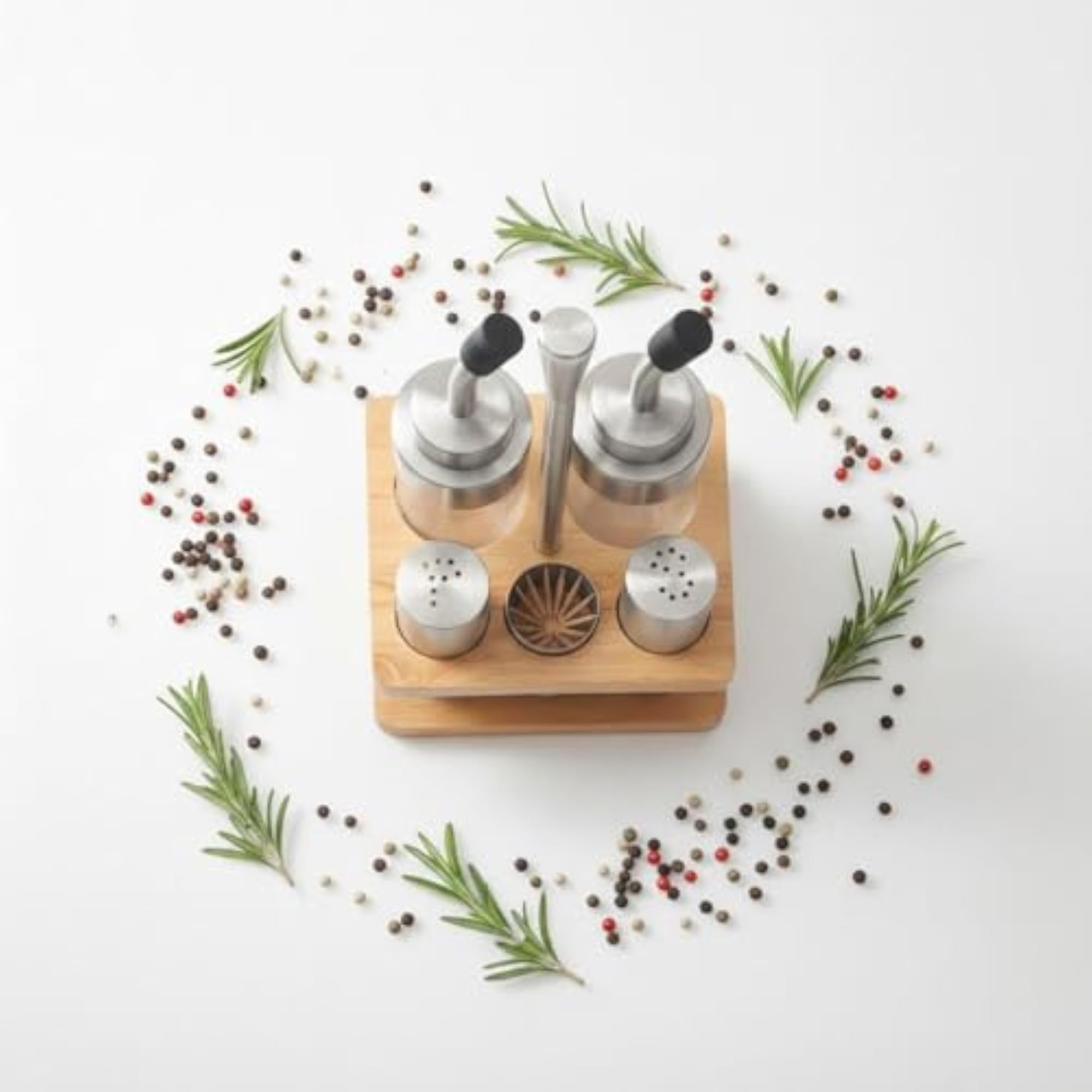 Stainless Steel Condiment Bottle Set, Commercial Grade
